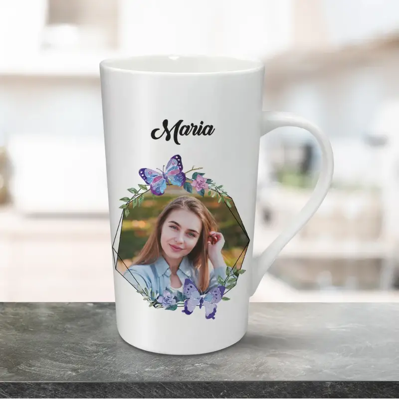 Personalisierte Latte-Tasse 470ml – Mit Bild und Text