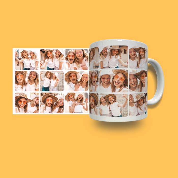 Personalisierte Tasse - Collage mit 18 Fotos