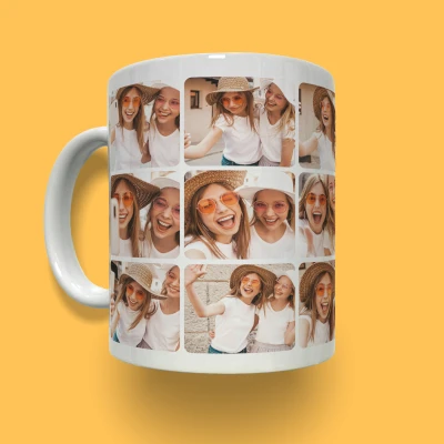 Personalisierte Tasse - Collage mit 18 Fotos
