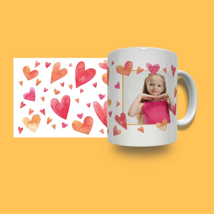 Personalisierte Tasse - Foto mit Herzchen