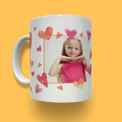 Personalisierte Tasse - Foto mit Herzchen