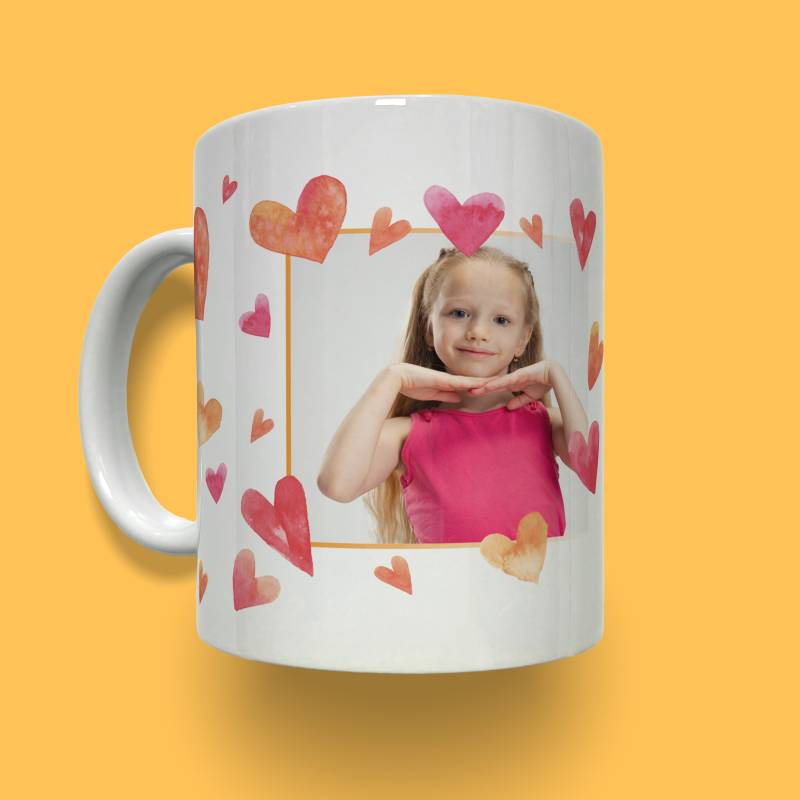Personalisierte Tasse - Foto mit Herzchen