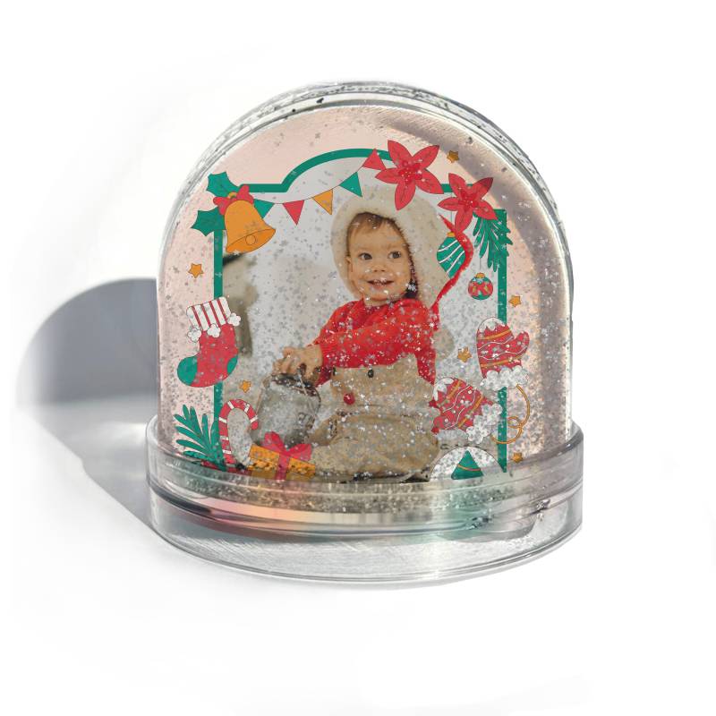 Personalisierte Schneekugel – Flocken der Freude
