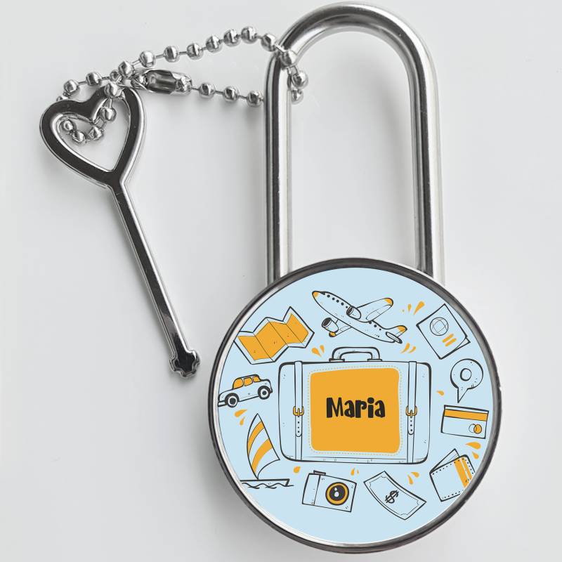 Personalisiertes Vorhängeschloss – Reisen