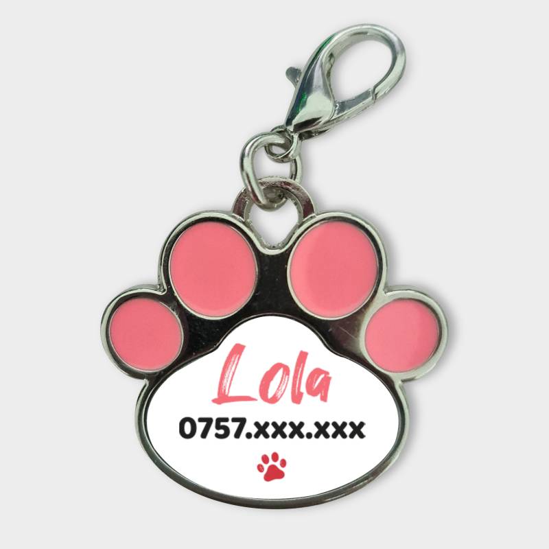 Personalisierter Anhänger für Tiere - Name und Telefonnummer