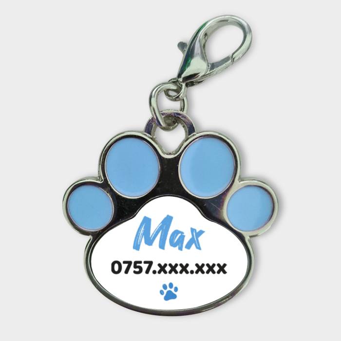 Personalisierter Anhänger für Tiere - Name und Telefonnummer