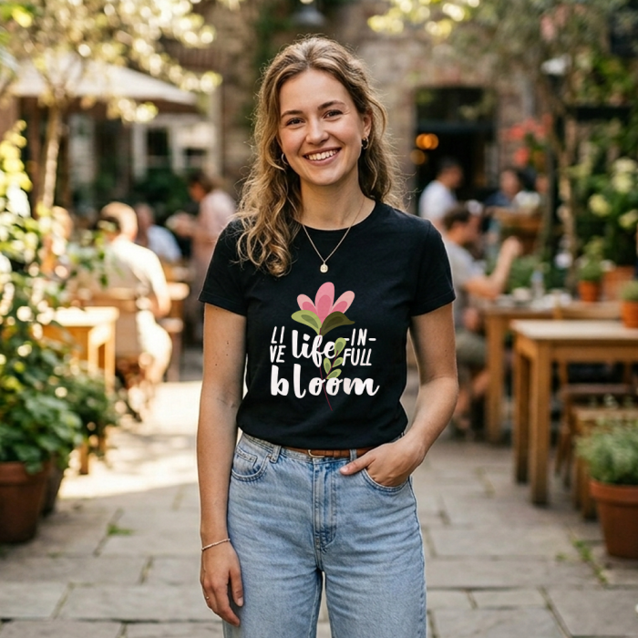 Personalisierte T-Shirt – Blütenzauber