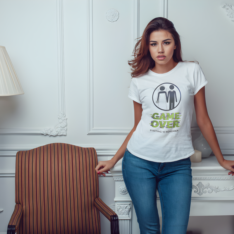 Personalisierte T-Shirt für den Junggesellinnenabschied - Game over