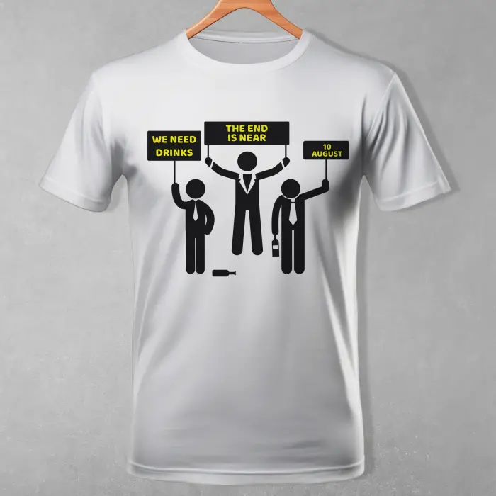Personalisierte T-Shirt für den Junggesellenabschied - Das Ende ist nah