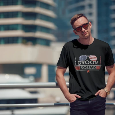 Personalisierte T-Shirt für den Junggesellenabschied - Top Bräutigam Squad