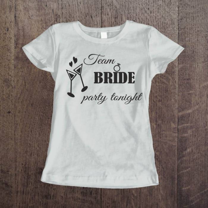 Personalisierte T-Shirt für den Junggesellinnenabschied – Party tonight