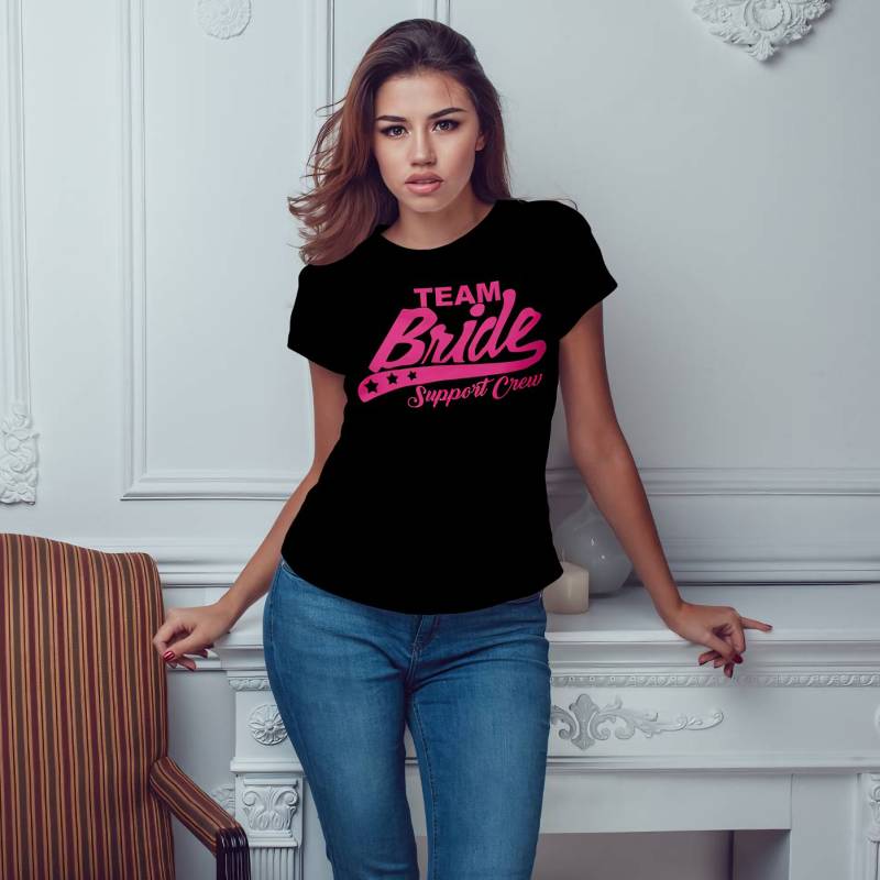 Personalisierte T-Shirt für den Junggesellinnenabschied – Support Bride Crew