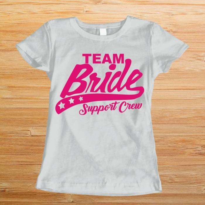 Personalisierte T-Shirt für den Junggesellinnenabschied – Support Bride Crew
