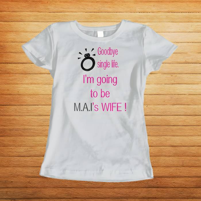 Personalisierte T-Shirt für die Braut - Goodbye single life