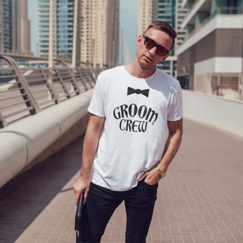 Personalisierte T-Shirt für den Junggesellenabschied – Groom Crew