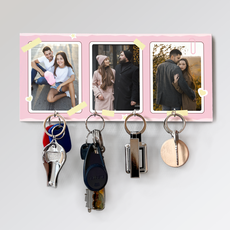 Personalisierter Schlüsselhalter – Mit drei Bildern