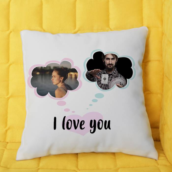 Personalisiertes Kissen mit 2 Fotos