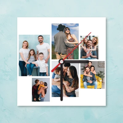 Personalisierte Uhr im quadratischen Design