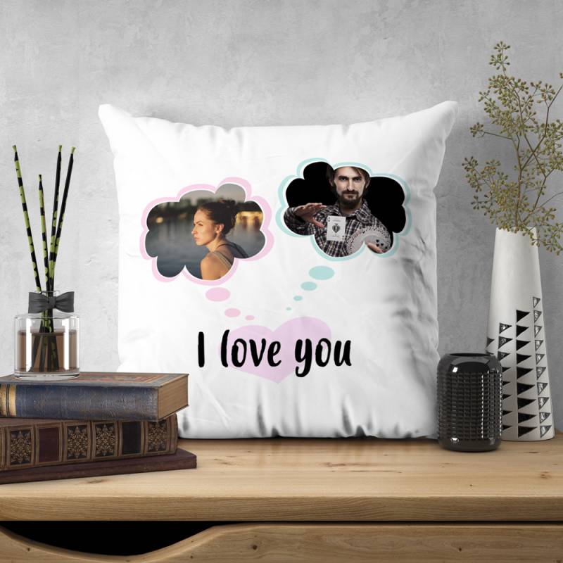 Personalisiertes Kissen mit 2 Fotos