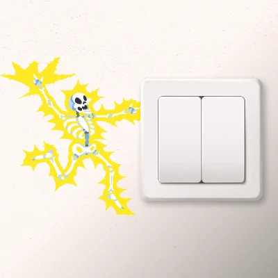 Aufkleber Schalter - lustig