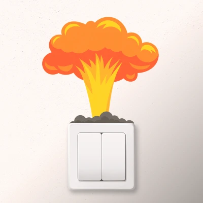 Aufkleber Schalter - Explosion