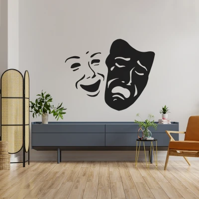 Wandaufkleber Silhouette - Gesicht