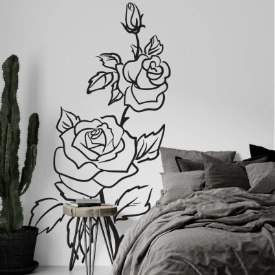 Blumen-Wandtattoo - Die Rosen