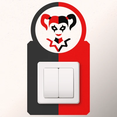 Aufkleber Schalter - Harley Quinn