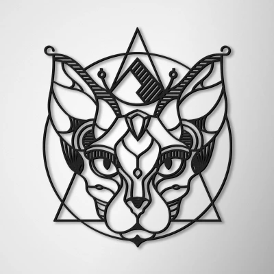 Wanddekoration Sphinx-Katze