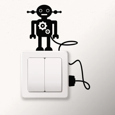 Aufkleber Schalter - Kleiner Roboter