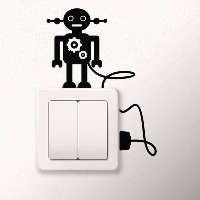 Aufkleber Unterbrecher - kleiner Roboter