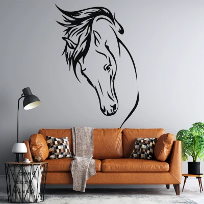 Wandaufkleber Silhouette - Pferdegesicht