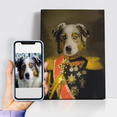 Personalisiertes königliches Gemälde - Königlicher Hund